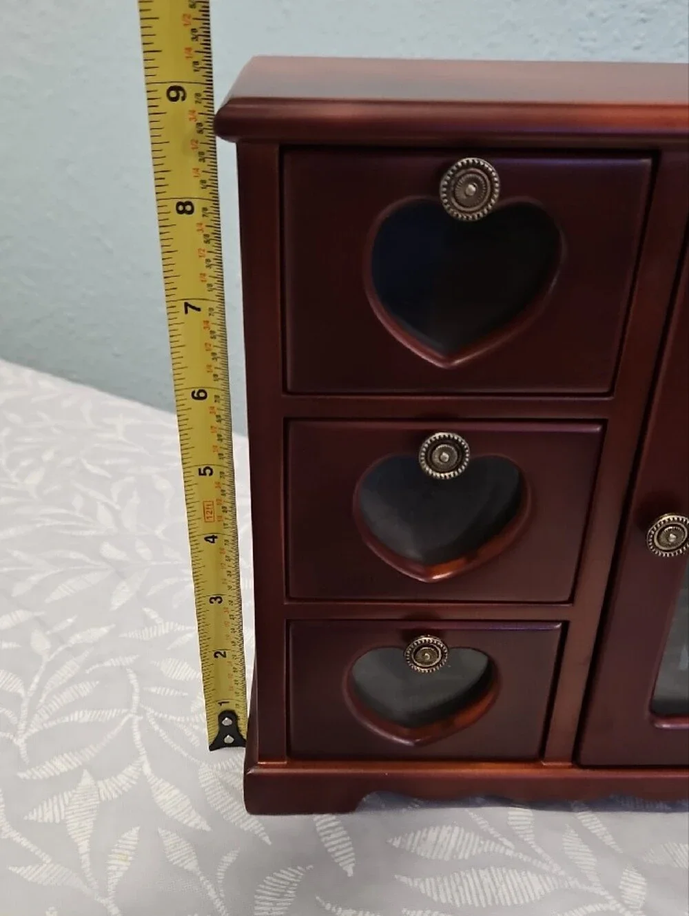 Wooden Jewelry Cabinet Organizer in Dark Brown